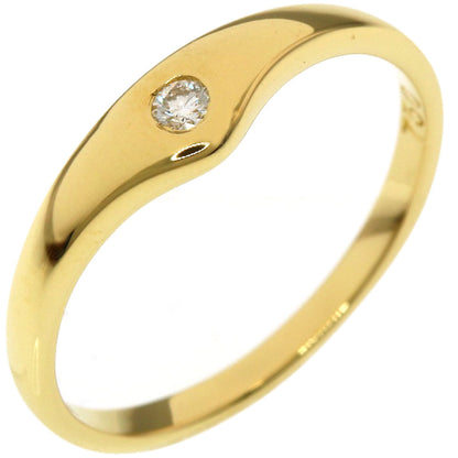 TIFFANY&Co. Curved Band 1P Diamond Ring K18 Yellow Gold Ladies [Used]