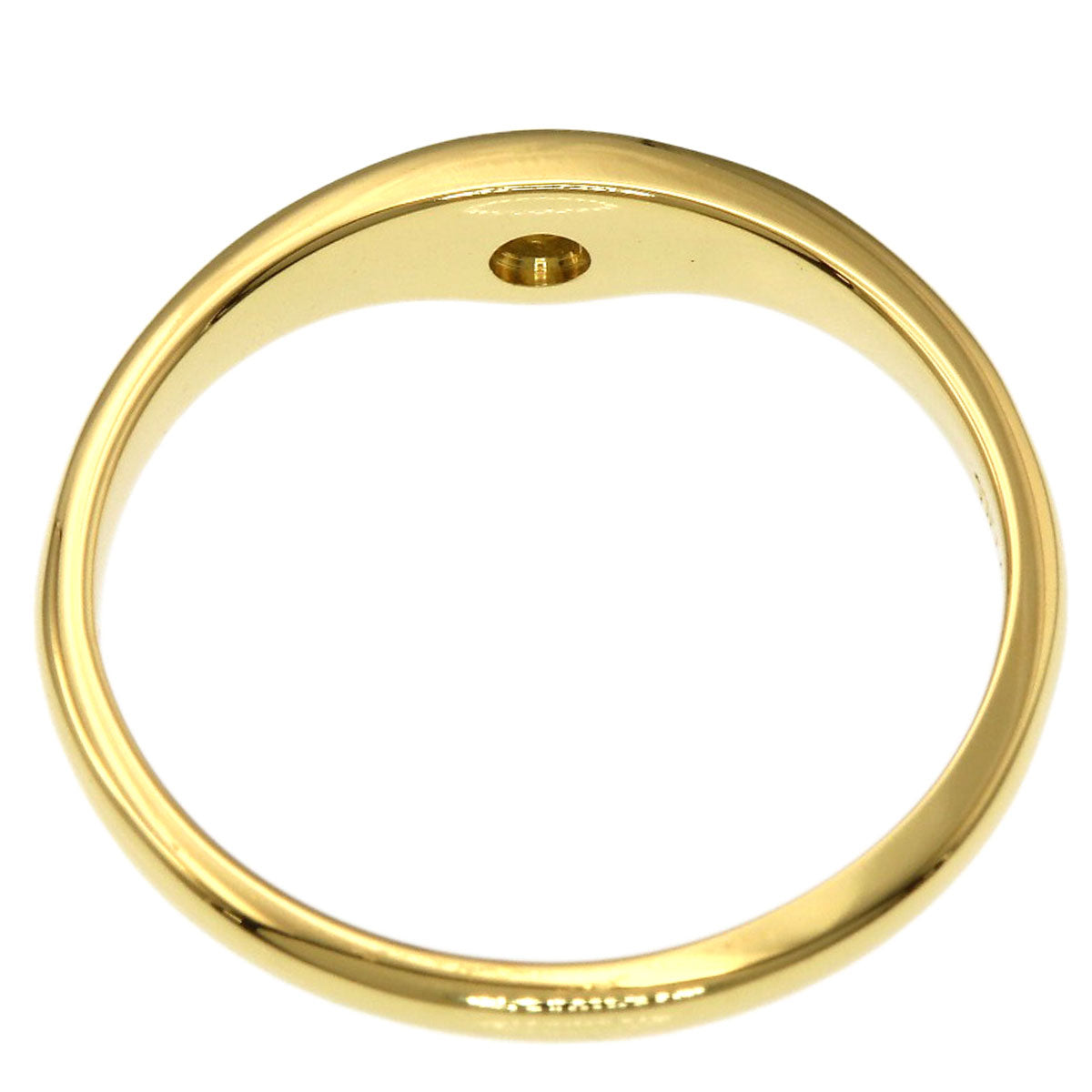 TIFFANY&Co. Curved Band 1P Diamond Ring K18 Yellow Gold Ladies [Used]