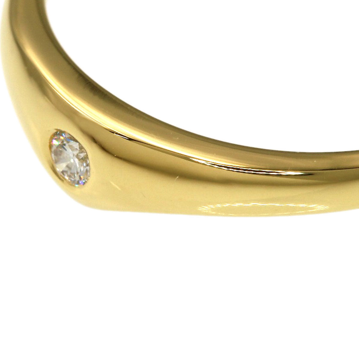 TIFFANY&Co. Curved Band 1P Diamond Ring K18 Yellow Gold Ladies [Used]