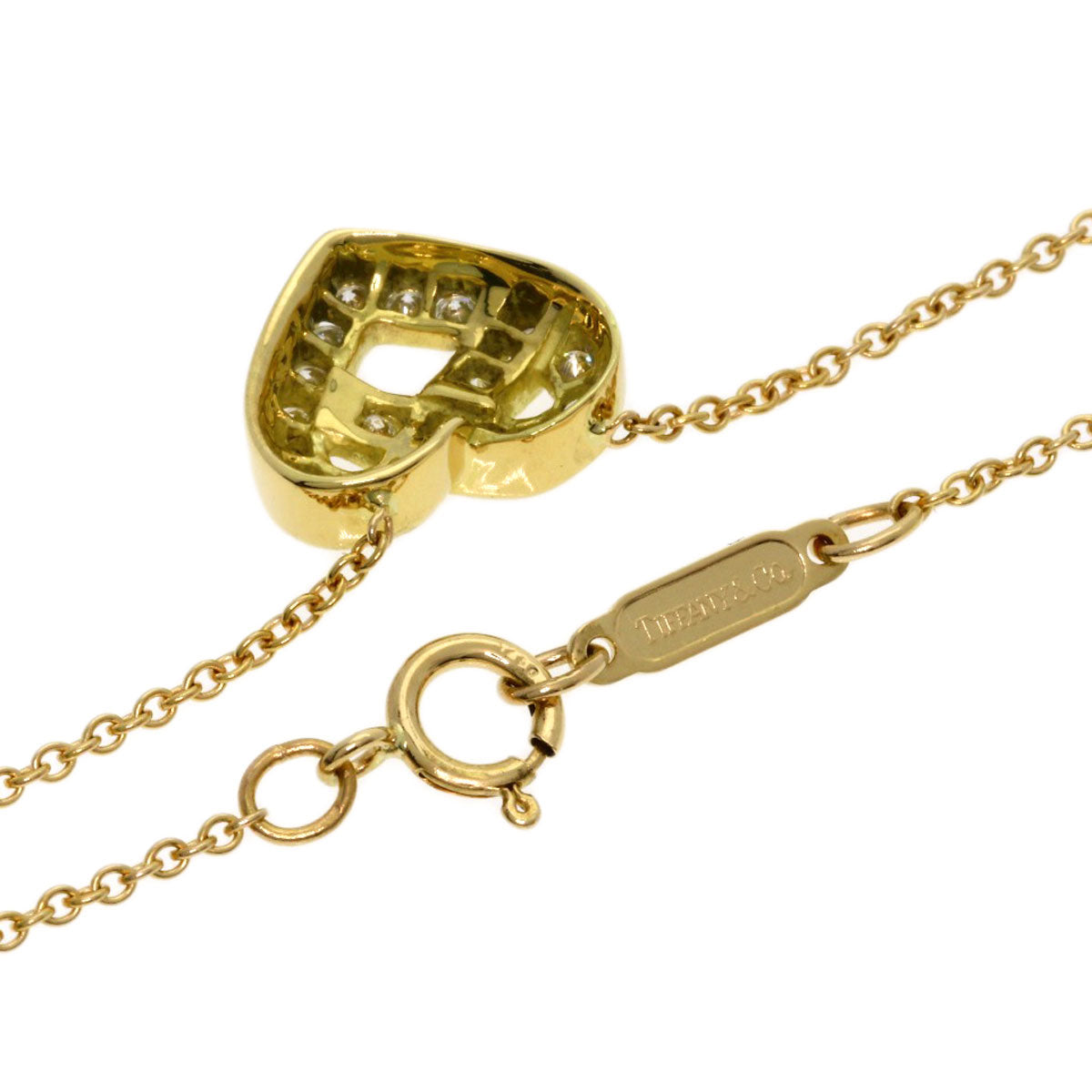TIFFANY&Co. Heart Diamond Necklace K18 Yellow Gold Ladies [Used]