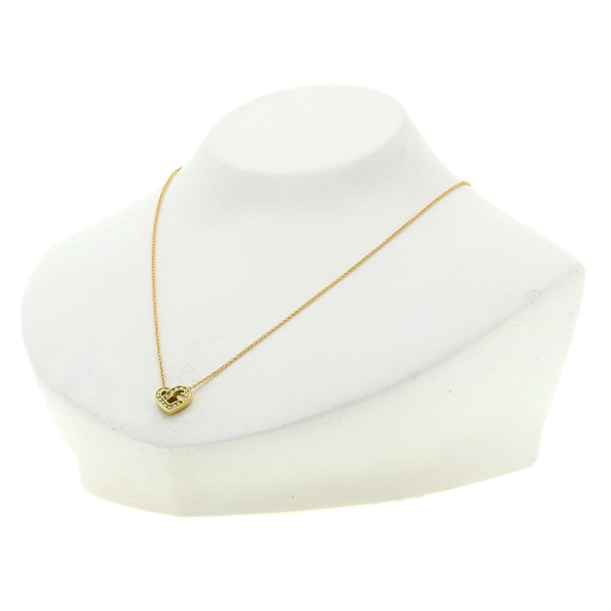 TIFFANY&Co. Heart Diamond Necklace K18 Yellow Gold Ladies [Used]