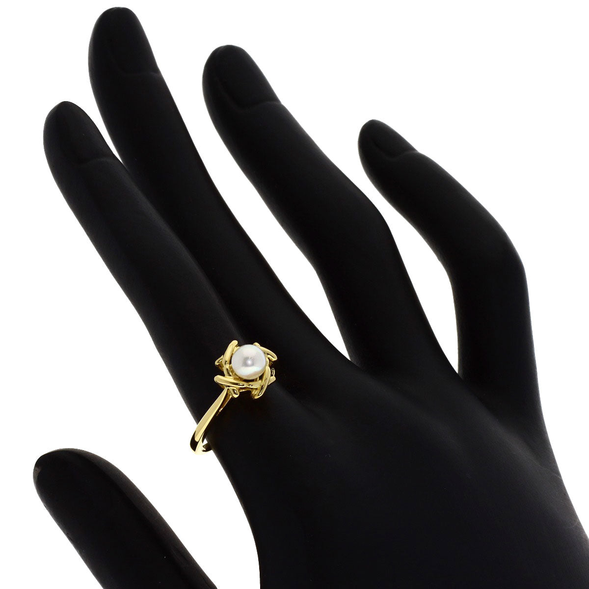 TIFFANY&Co. Kiss Around Pearl Pearl Ring K18 Yellow Gold Ladies [Used]
