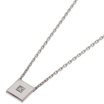 Boucheron Square 1P Diamond Necklace K18 White Gold Ladies [Used]