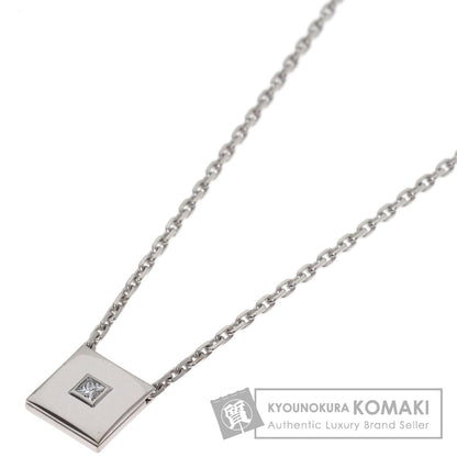 Boucheron Square 1P Diamond Necklace K18 White Gold Ladies [Used]