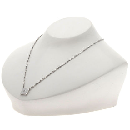 Boucheron Square 1P Diamond Necklace K18 White Gold Ladies [Used]