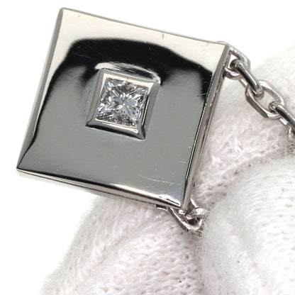 Boucheron Square 1P Diamond Necklace K18 White Gold Ladies [Used]