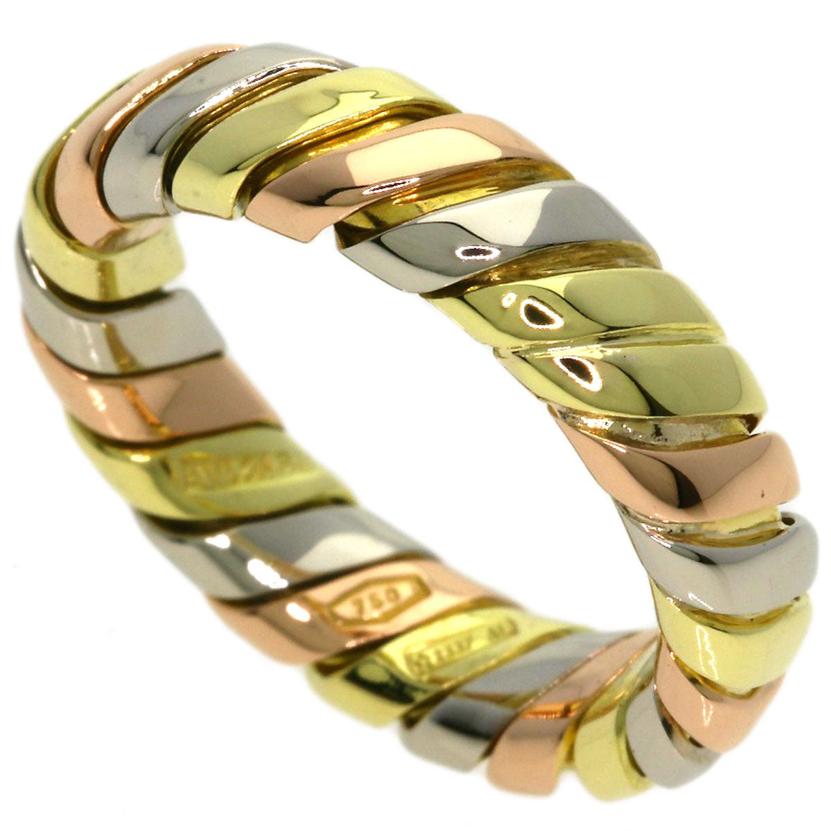 BVLGARI Tubogas Ring K18 Yellow Gold K18 White GoldLadies [Used]
