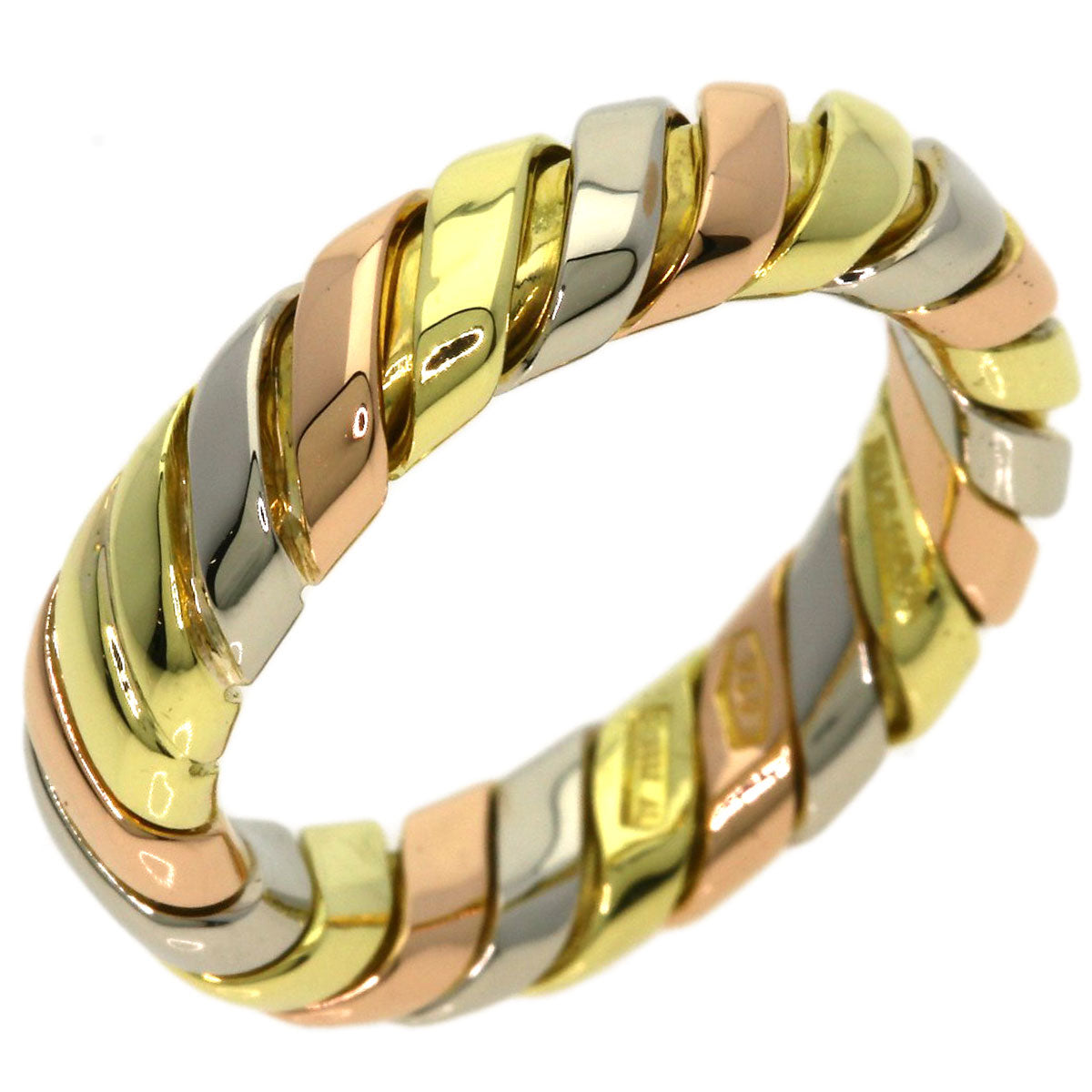 BVLGARI Tubogas Ring K18 Yellow Gold K18 White GoldLadies [Used]