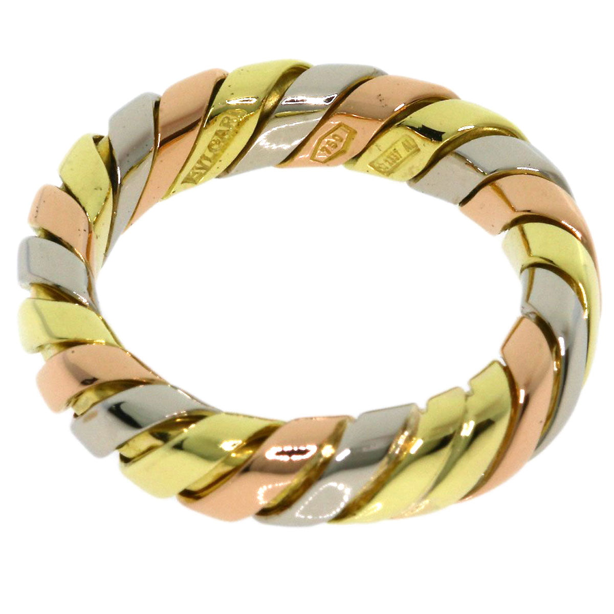 BVLGARI Tubogas Ring K18 Yellow Gold K18 White GoldLadies [Used]