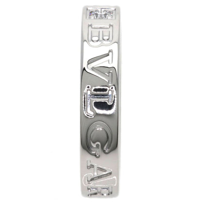 BVLGARI Double logo 1P Diamond Ring K18 White Gold Ladies [Used]