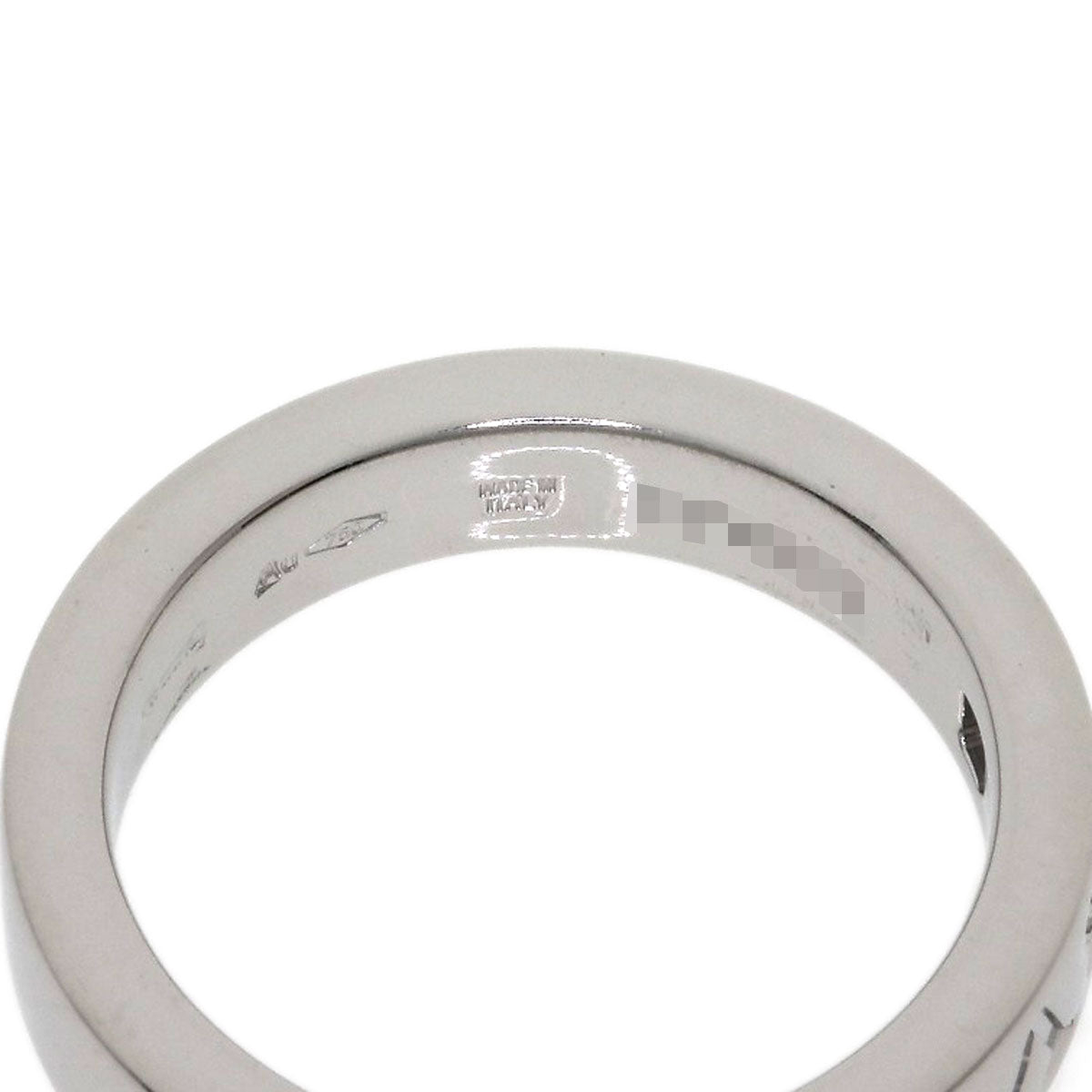 BVLGARI Double logo 1P Diamond Ring K18 White Gold Ladies [Used]
