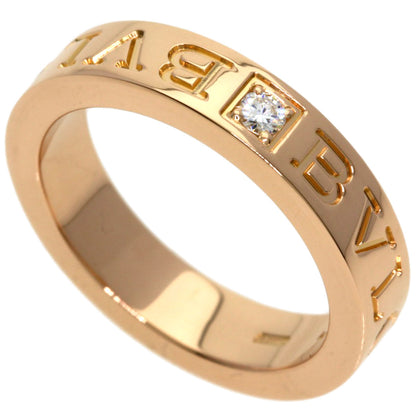 BVLGARI Double logo 1P Diamond Ring K18 Pink Gold Ladies [Used]