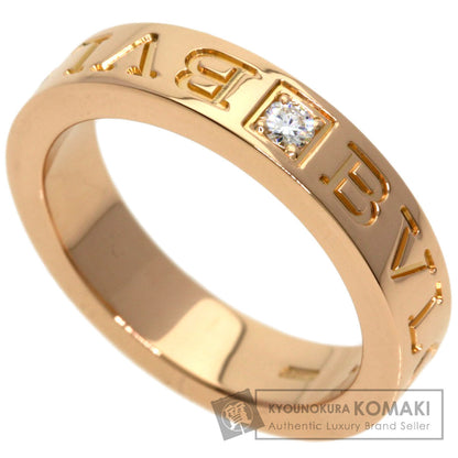 BVLGARI Double logo 1P Diamond Ring K18 Pink Gold Ladies [Used]