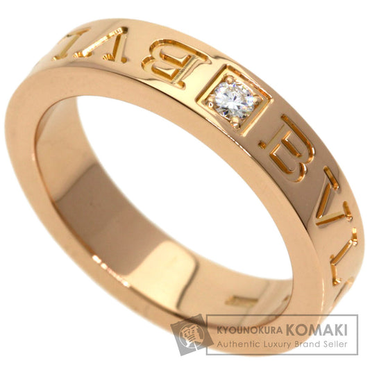 BVLGARI Double logo 1P Diamond Ring K18 Pink Gold Ladies [Used]