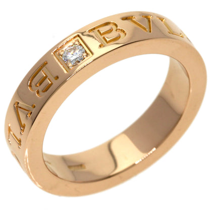 BVLGARI Double logo 1P Diamond Ring K18 Pink Gold Ladies [Used]