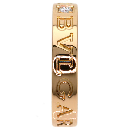 BVLGARI Double logo 1P Diamond Ring K18 Pink Gold Ladies [Used]