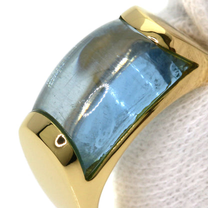 BVLGARI Troquette Blue Topaz Ring K18 Yellow Gold Ladies [Used]
