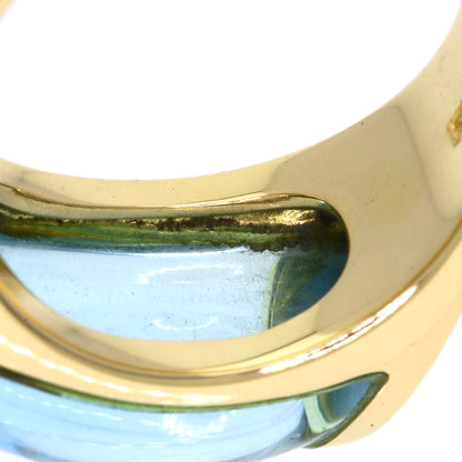 BVLGARI Troquette Blue Topaz Ring K18 Yellow Gold Ladies [Used]