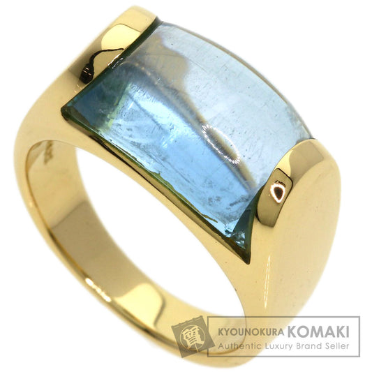 BVLGARI Troquette Blue Topaz Ring K18 Yellow Gold Ladies [Used]