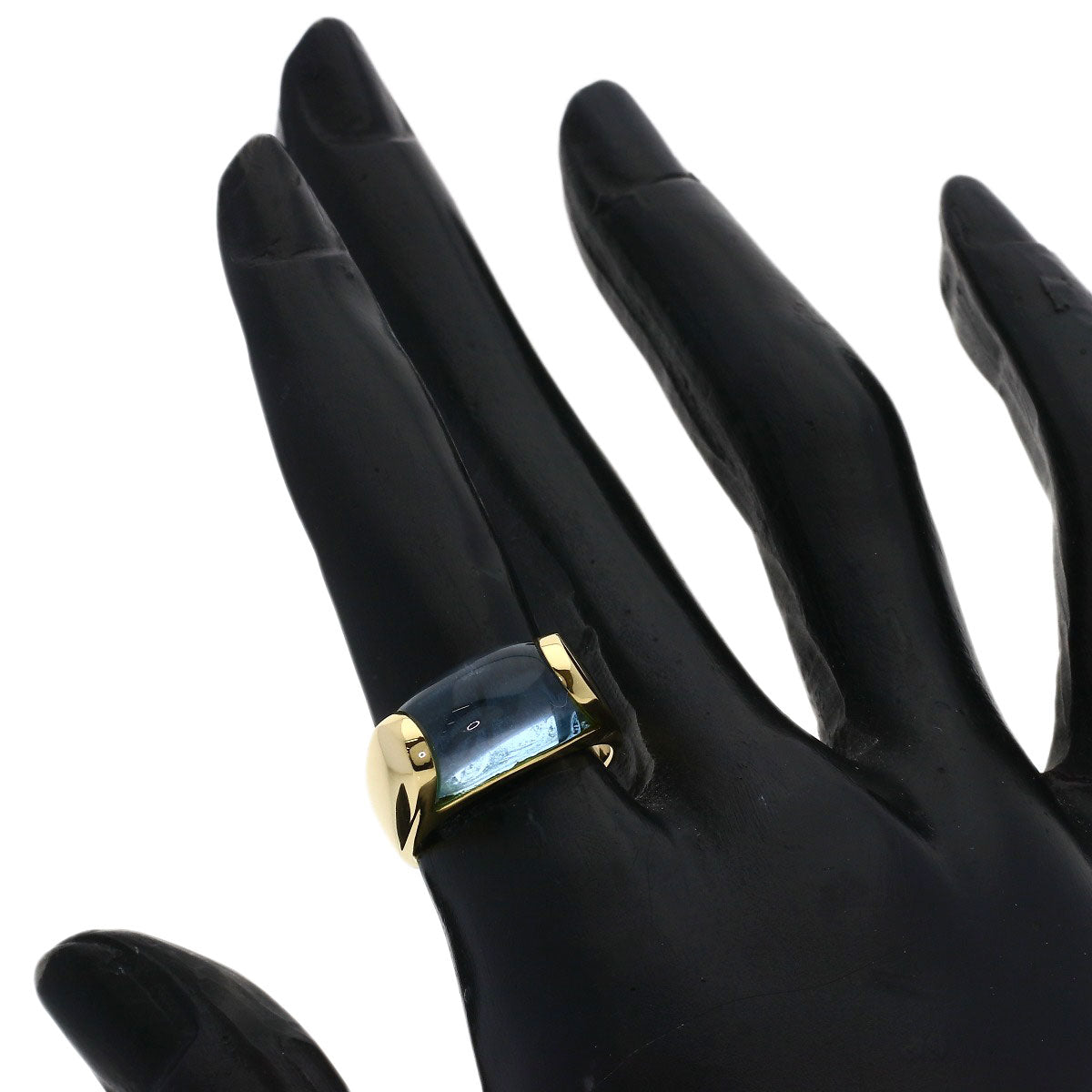 BVLGARI Troquette Blue Topaz Ring K18 Yellow Gold Ladies [Used]