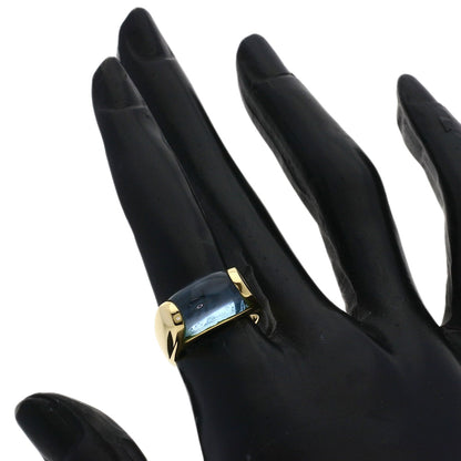 BVLGARI Troquette Blue Topaz Ring K18 Yellow Gold Ladies [Used]