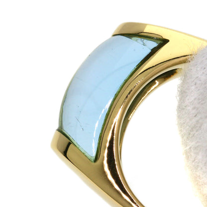 BVLGARI Troquette Blue Topaz Ring K18 Yellow Gold Ladies [Used]