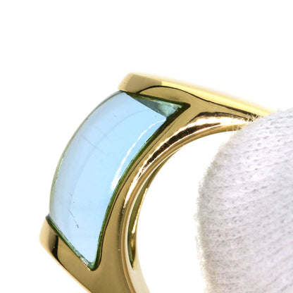 BVLGARI Troquette Blue Topaz Ring K18 Yellow Gold Ladies [Used]