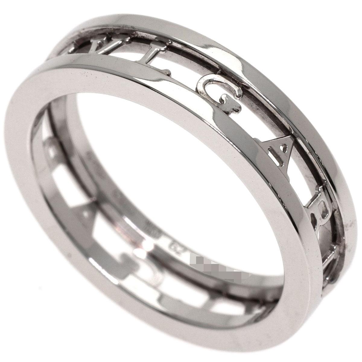 BVLGARI B.zero1 Openwork Spiral #62 Ring K18 White Gold Ladies [Used]