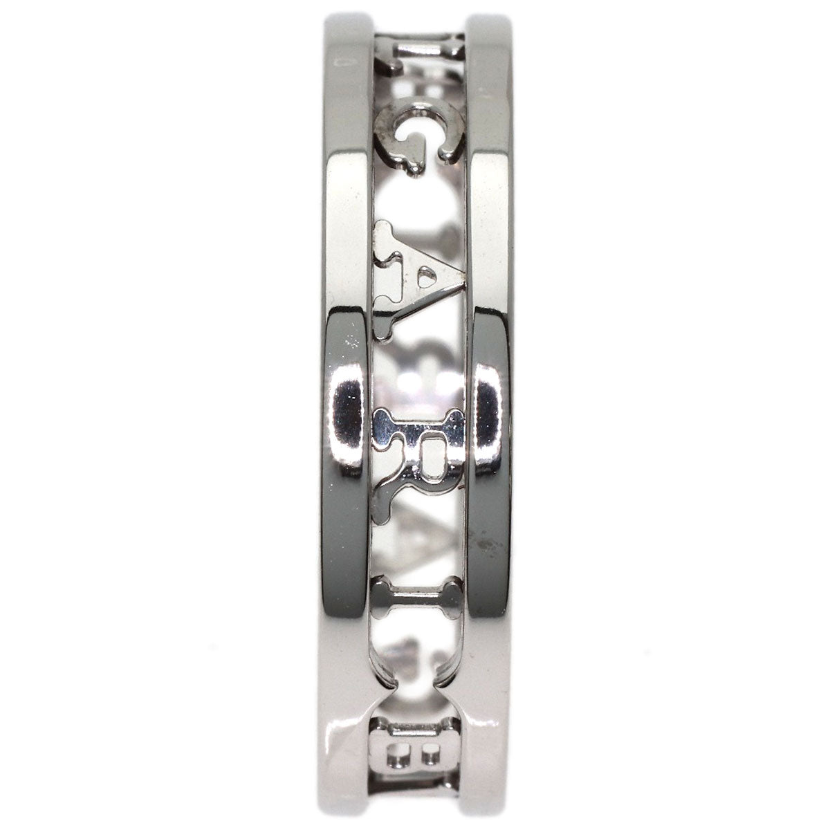 BVLGARI B.zero1 Openwork Spiral #62 Ring K18 White Gold Ladies [Used]