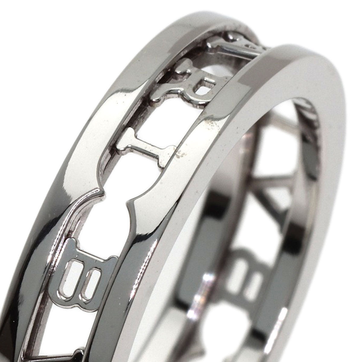 BVLGARI B.zero1 Openwork Spiral #62 Ring K18 White Gold Ladies [Used]