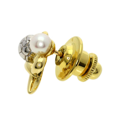 MIKIMOTO Pearl Pearl Soccer Motif Pin Brooch Brooch K18 Yellow Gold PT950Ladies [Used]