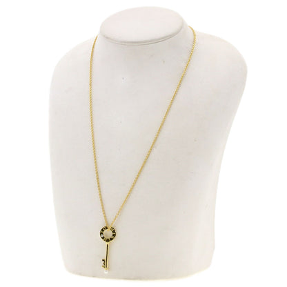 MIKIMOTO Key motif: Pearl Diamond Necklace K18 Yellow Gold Ladies [Used]