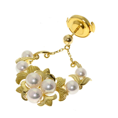 MIKIMOTO Leaf Brooch Brooch K18 Yellow Gold Ladies [Used]