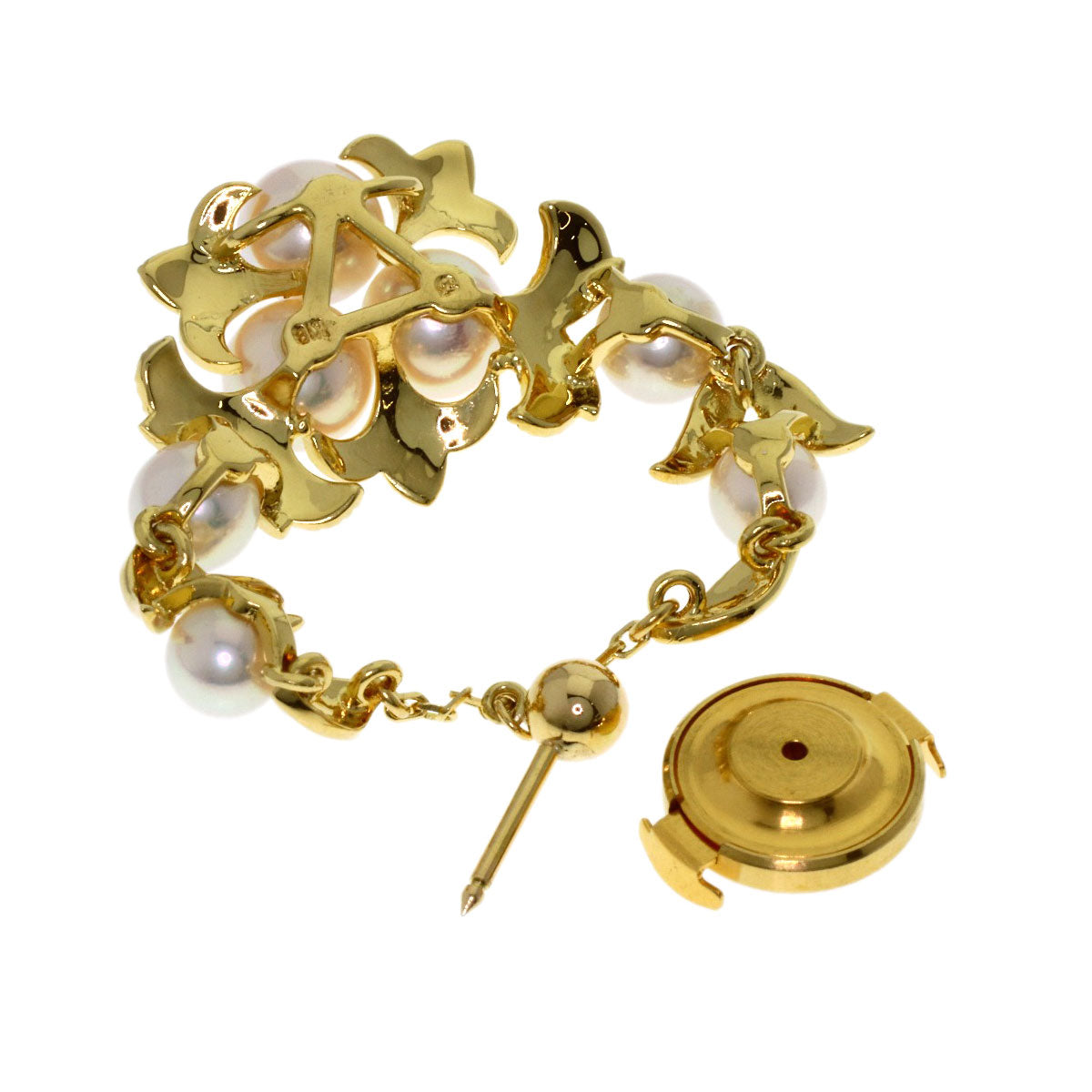 MIKIMOTO Leaf Brooch Brooch K18 Yellow Gold Ladies [Used]