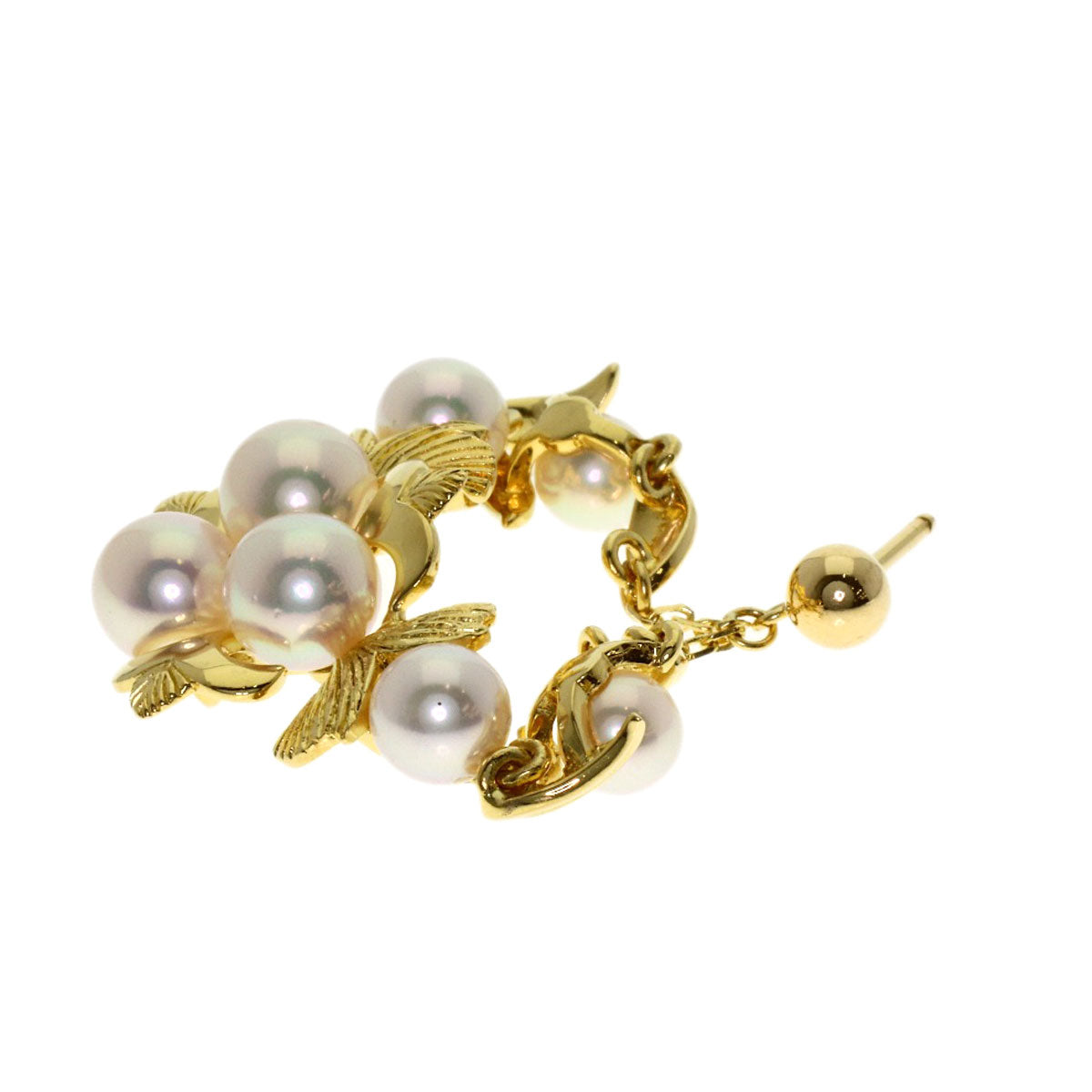 MIKIMOTO Leaf Brooch Brooch K18 Yellow Gold Ladies [Used]