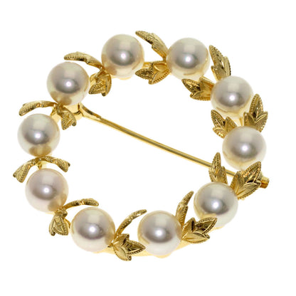 MIKIMOTO Reef Pearl Pearl Brooch K18 Yellow Gold Ladies [Used]