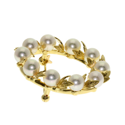 MIKIMOTO Reef Pearl Pearl Brooch K18 Yellow Gold Ladies [Used]