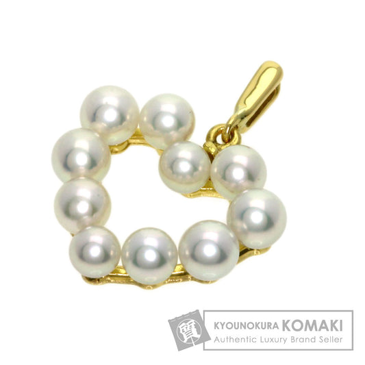 MIKIMOTO Heart Pearl Pearl Pendant top K18 Yellow Gold Ladies [Used]