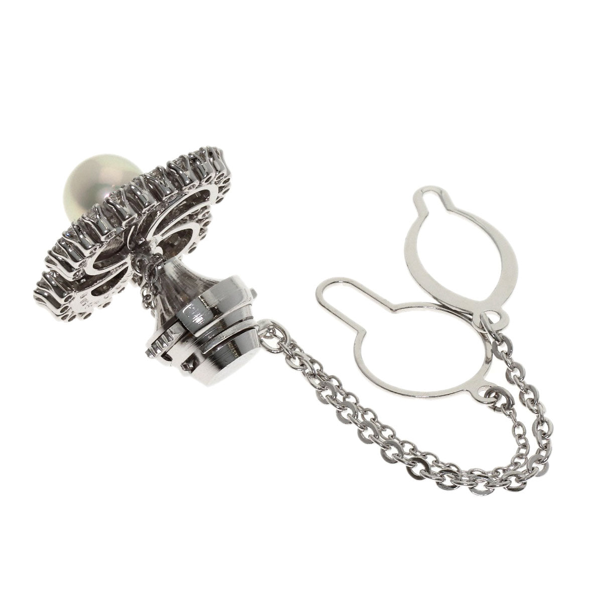 MIKIMOTO Pearl Pearl Titac Tie pin K14 White Gold mens [Used]