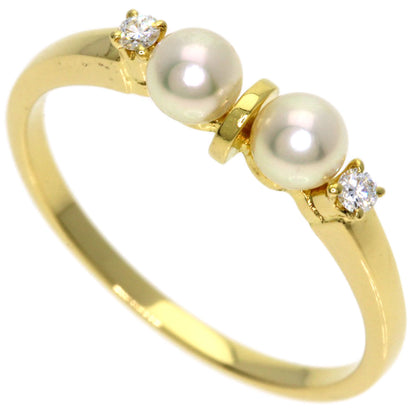 MIKIMOTO Baby Pearl Pearl Diamond Ring K18 Yellow Gold Ladies [Used]