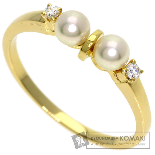 MIKIMOTO Baby Pearl Pearl Diamond Ring K18 Yellow Gold Ladies [Used]