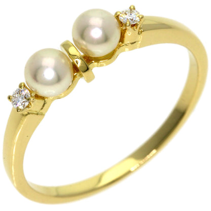 MIKIMOTO Baby Pearl Pearl Diamond Ring K18 Yellow Gold Ladies [Used]