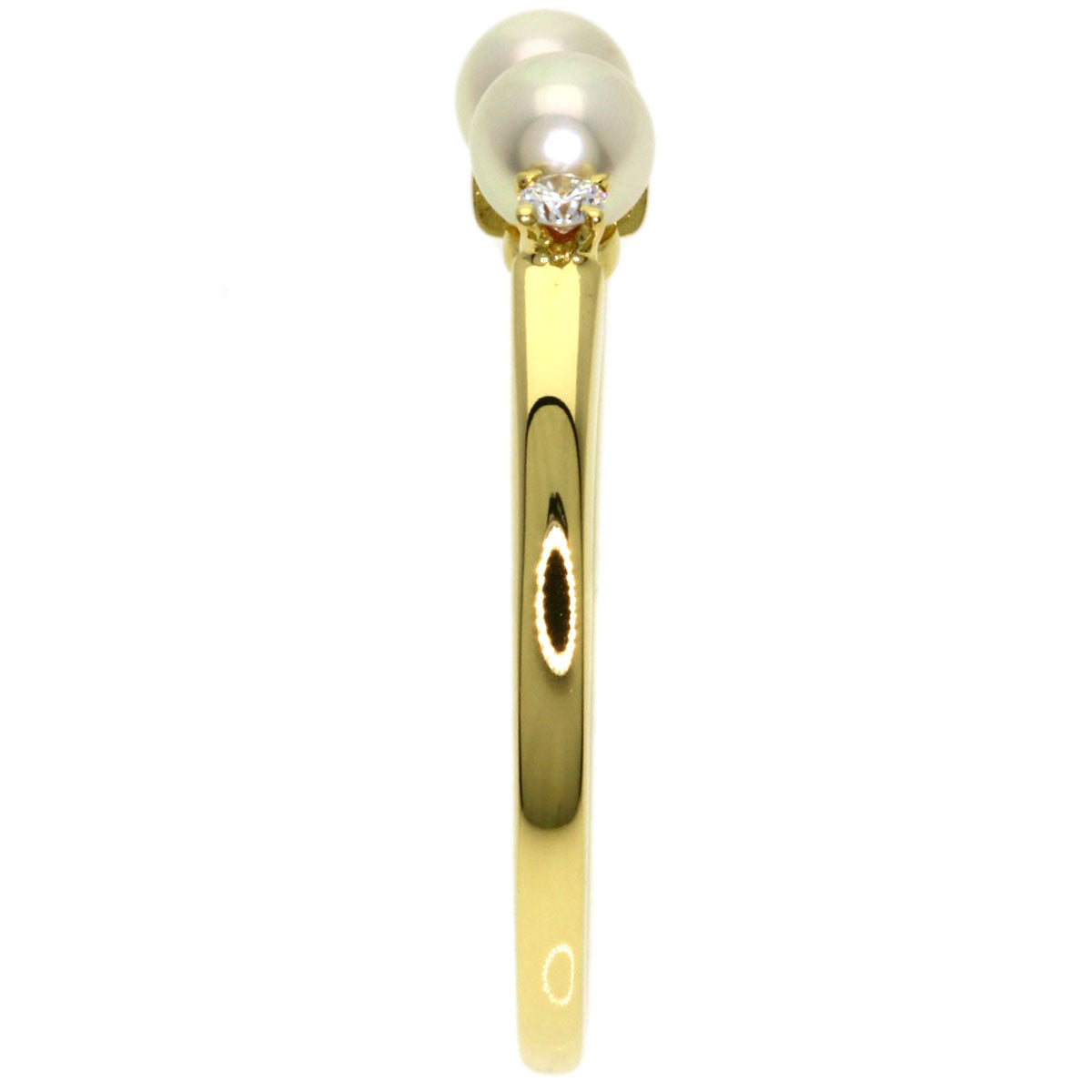 MIKIMOTO Baby Pearl Pearl Diamond Ring K18 Yellow Gold Ladies [Used]