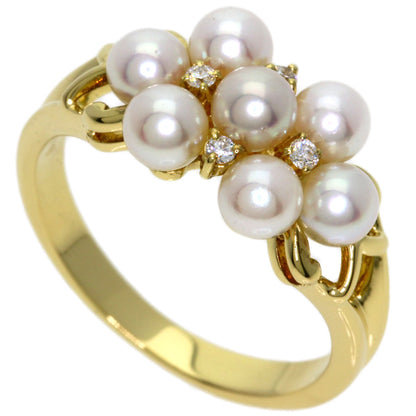 MIKIMOTO Baby Pearl Pearl Diamond Ring K18 Yellow Gold Ladies [Used]