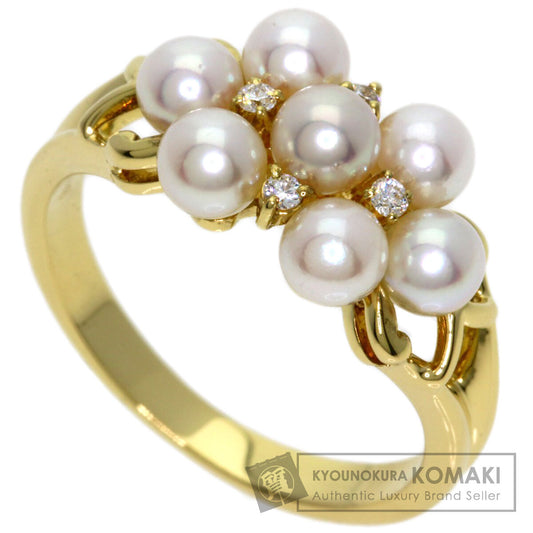 MIKIMOTO Baby Pearl Pearl Diamond Ring K18 Yellow Gold Ladies [Used]