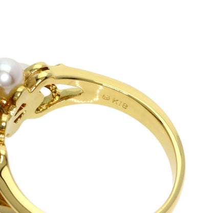 MIKIMOTO Baby Pearl Pearl Diamond Ring K18 Yellow Gold Ladies [Used]