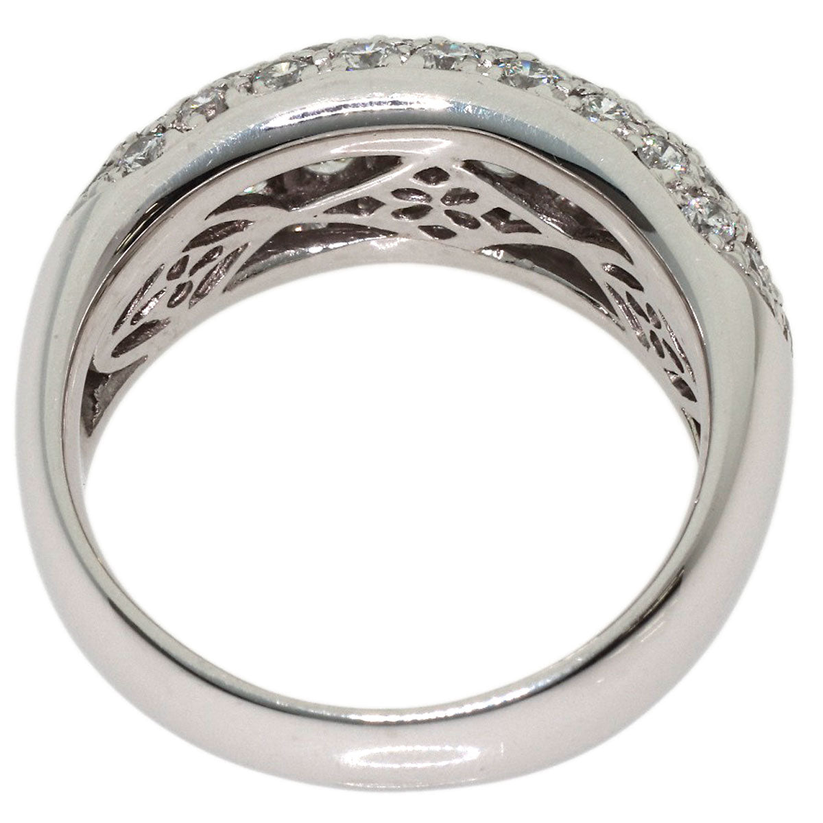 1.52ct Pave Diamond Ring Platinum PT900 10.6g　Ladies