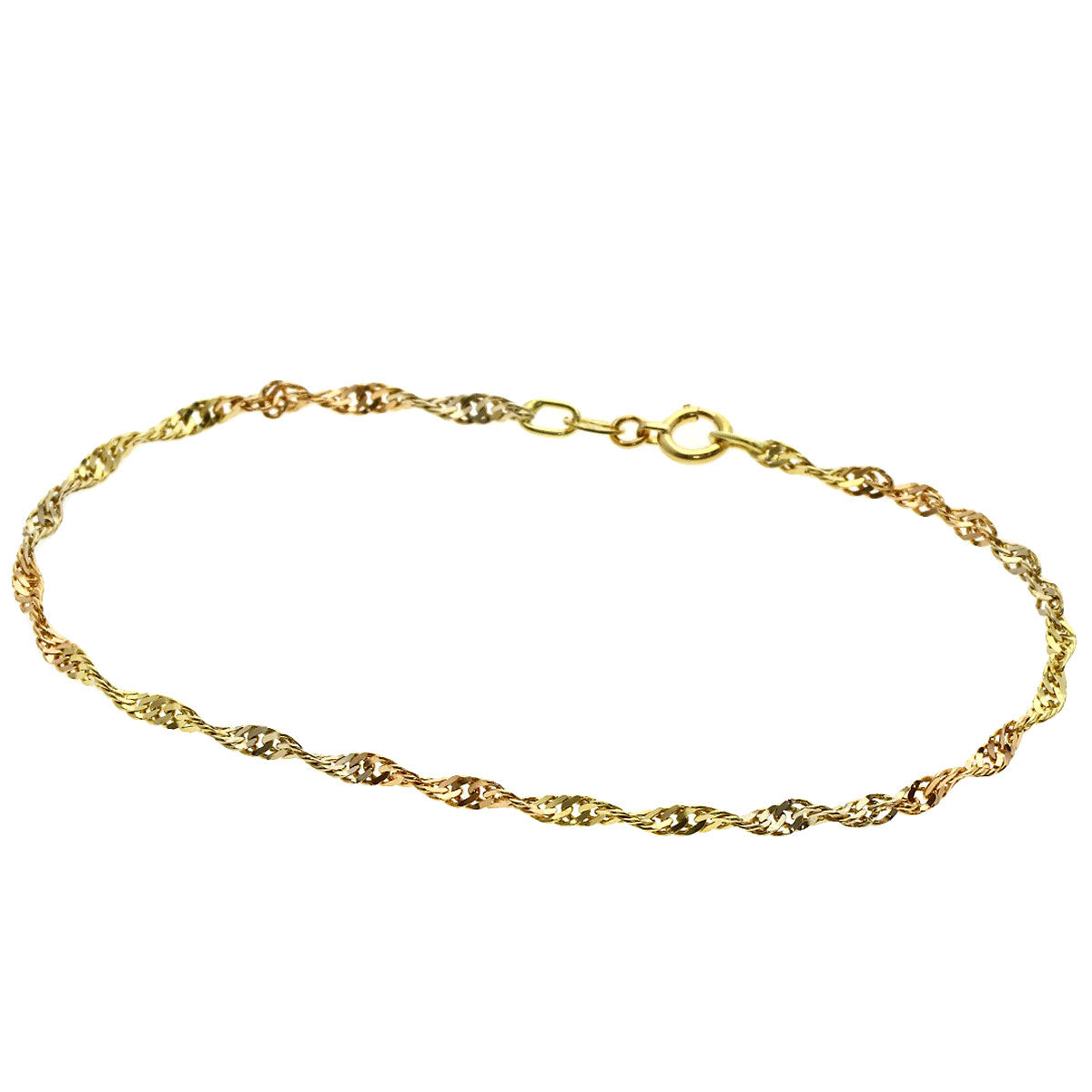 Screw Two-Tone Bracelet K18 Yellow Gold K18PGxK18WG 2g　Ladies