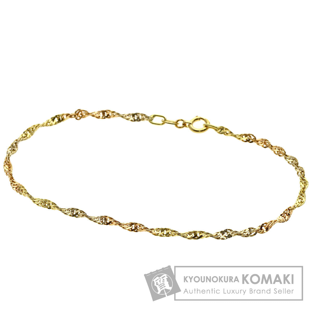 Screw Two-Tone Bracelet K18 Yellow Gold K18PGxK18WG 2g　Ladies