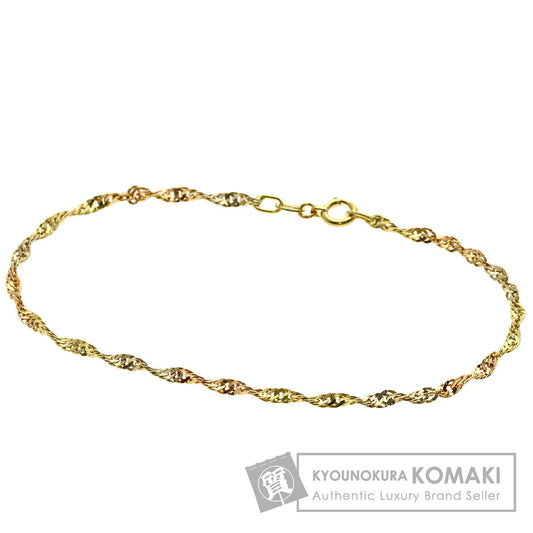 Screw Two-Tone Bracelet K18 Yellow Gold K18PGxK18WG 2g　Ladies